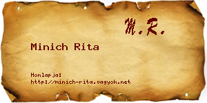 Minich Rita névjegykártya