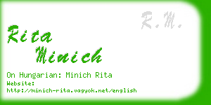 rita minich business card